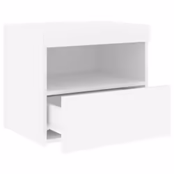 vidaXL Bedside Cabinet with LED Lights Nightstand Bed Side Table Sonoma Oak - white, 2 pcs - Additional view 7