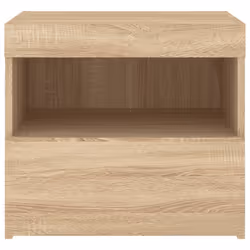 vidaXL Bedside Cabinet with LED Lights Nightstand Bed Side Table Sonoma Oak - sonoma oak, 1 pcs - Additional view 7
