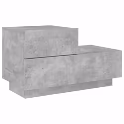 vidaXL Bedside Cabinet with LED Lights Nightstand Bed Table Concrete Grey - Additional view 4