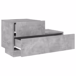 vidaXL Bedside Cabinet with LED Lights Nightstand Bed Table Concrete Grey - Additional view 5