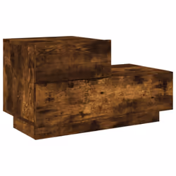 vidaXL Bedside Cabinet with LED Lights Nightstand Bed Cabinet  Bedside Table - smoked oak - Additional view 4