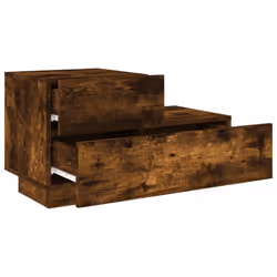 vidaXL Bedside Cabinet with LED Lights Nightstand Bed Cabinet  Bedside Table - smoked oak - Additional view 5
