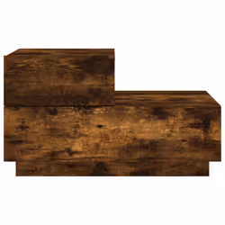 vidaXL Bedside Cabinet with LED Lights Nightstand Bed Cabinet  Bedside Table - smoked oak - Additional view 6