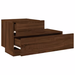 vidaXL Bedside Cabinet with LED Lights Nightstand Bed Cabinet  Bedside Table - brown oak - Additional view 5