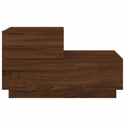 vidaXL Bedside Cabinet with LED Lights Nightstand Bed Cabinet  Bedside Table - brown oak - Additional view 6