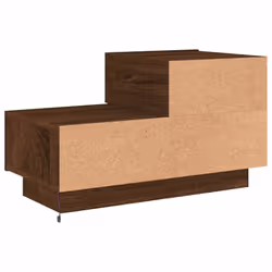 vidaXL Bedside Cabinet with LED Lights Nightstand Bed Cabinet  Bedside Table - brown oak - Additional view 8