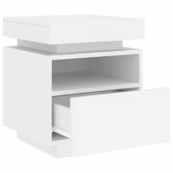 vidaXL Bedside Cabinets with LED Lights Nightstand Bed Table Side Cabinet - white - Additional view 5