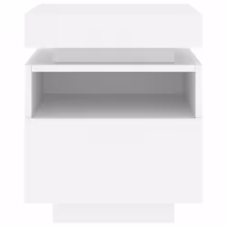 vidaXL Bedside Cabinets with LED Lights Nightstand Bed Table Side Cabinet - white - Additional view 6