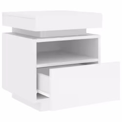 vidaXL Bedside Cabinets with LED Lights Nightstand Bed Table Side Cabinet - white - Additional view 6