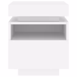 vidaXL Bedside Cabinets with LED Lights Nightstand Bed Table Side Cabinet - white - Additional view 7