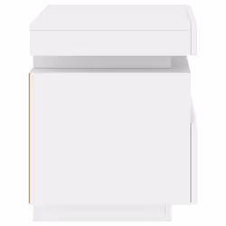 vidaXL Bedside Cabinets with LED Lights Nightstand Bed Table Side Cabinet - white - Additional view 8