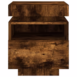 vidaXL Bedside Cabinets with LED Lights Nightstand Bed Table Side Cabinet - smoked oak - Additional view 6
