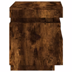 vidaXL Bedside Cabinets with LED Lights Nightstand Bed Table Side Cabinet - smoked oak - Additional view 7