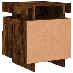 vidaXL Bedside Cabinets with LED Lights Nightstand Bed Table Side Cabinet - smoked oak - Additional view 8