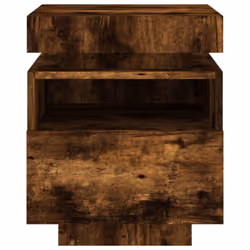 vidaXL Bedside Cabinets with LED Lights Nightstand Bed Table Side Cabinet - smoked oak - Additional view 7