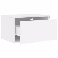 vidaXL Wall-mounted Bedside Cabinets with LED Lights Nightstand Wall Units - white, 1 pcs - Additional view 5