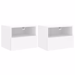vidaXL TV Wall Cabinets Wall Mounted TV Units 2 pcs White Engineered Wood