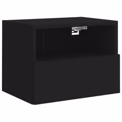 vidaXL TV Wall Cabinets Wall Mounted TV Units 2 pcs Black Engineered Wood - Additional view 5
