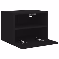 vidaXL TV Wall Cabinets Wall Mounted TV Units 2 pcs Black Engineered Wood - Additional view 6