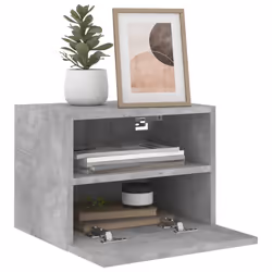 vidaXL TV Wall Cabinets Floating TV Unit 2 pcs Concrete Grey Engineered Wood - Additional view 4