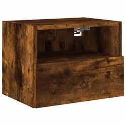 vidaXL TV Wall Cabinet Floating TV Unit TV Cabinet Smoked Oak Engineered Wood