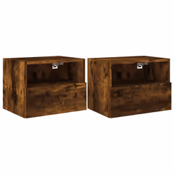 vidaXL TV Wall Cabinets Floating TV Unit 2 pcs Smoked Oak Engineered Wood