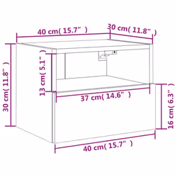 vidaXL TV Wall Cabinets Floating TV Unit 2 pcs Smoked Oak Engineered Wood