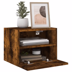 vidaXL TV Wall Cabinets Floating TV Unit 2 pcs Smoked Oak Engineered Wood - Additional view 4