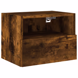 vidaXL TV Wall Cabinets Floating TV Unit 2 pcs Smoked Oak Engineered Wood - Additional view 5
