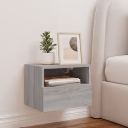 vidaXL TV Wall Cabinet Floating TV Unit TV Cabinet Grey Sonoma Engineered Wood