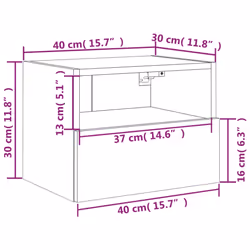 vidaXL TV Wall Cabinet Floating TV Unit TV Cabinet Grey Sonoma Engineered Wood