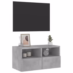 vidaXL TV Wall Cabinet Wall-mounted TV Cabinet Concrete Grey Engineered Wood - Additional view 4