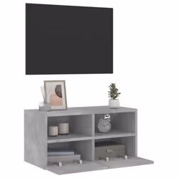 vidaXL TV Wall Cabinet Wall-mounted TV Cabinet Concrete Grey Engineered Wood - Additional view 5