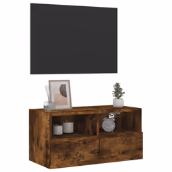 vidaXL TV Wall Cabinet Wall-mounted TV Cabinet Smoked Oak Engineered Wood - Additional view 4
