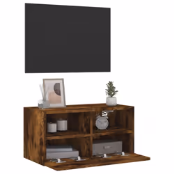 vidaXL TV Wall Cabinet Wall-mounted TV Cabinet Smoked Oak Engineered Wood - Additional view 5