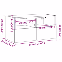 vidaXL TV Wall Cabinet Wall-mounted TV Cabinet Grey Sonoma Engineered Wood