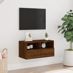 vidaXL TV Wall Cabinet Wall-mounted TV Cabinet Stand Brown Oak Engineered Wood