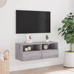 vidaXL TV Wall Cabinet Wall-mounted TV Cabinet Grey Sonoma Engineered Wood