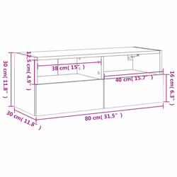 vidaXL TV Wall Cabinet Wall-mounted TV Cabinet Grey Sonoma Engineered Wood