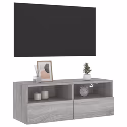 vidaXL TV Wall Cabinet Wall-mounted TV Cabinet Grey Sonoma Engineered Wood - Additional view 4