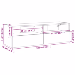 vidaXL TV Wall Cabinet Wall-mounted TV Cabinet TV Unit White Engineered Wood
