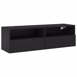 vidaXL TV Wall Cabinet Wall-mounted TV Cabinet TV Unit Black Engineered Wood