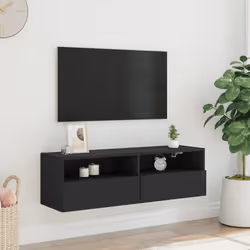 vidaXL TV Wall Cabinet Wall-mounted TV Cabinet TV Unit Black Engineered Wood