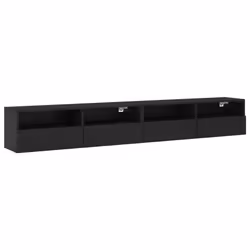 vidaXL TV Wall Cabinets Wall-mounted TV Cabinet 2 pcs Black Engineered Wood