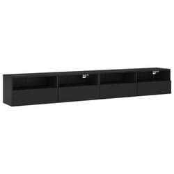 vidaXL TV Wall Cabinets Wall-mounted TV Cabinet 2 pcs Black Engineered Wood