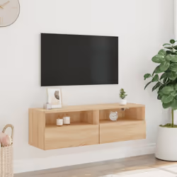 vidaXL TV Wall Cabinet Wall-mounted TV Cabinet Sonoma Oak Engineered Wood