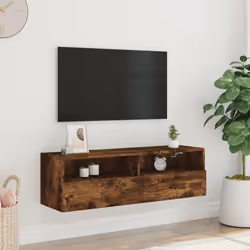 vidaXL TV Wall Cabinet Wall-mounted TV Cabinet Smoked Oak Engineered Wood