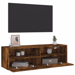 vidaXL TV Wall Cabinet Wall-mounted TV Cabinet Smoked Oak Engineered Wood - Additional view 4
