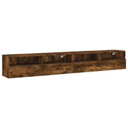 vidaXL TV Wall Cabinets Floating TV Unit 2 pcs Smoked Oak Engineered Wood