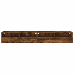 vidaXL TV Wall Cabinets Floating TV Unit 2 pcs Smoked Oak Engineered Wood - Additional view 6
